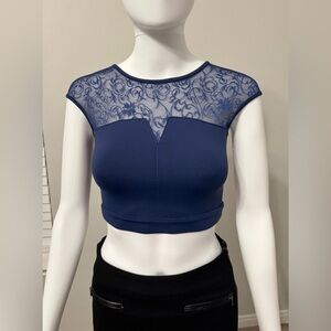 Mirella crop top size XS blue with lace. Dance top. Excellent condition.